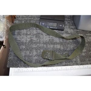 US Army Military Web Belt Olive Drab Green Canvas Eagle Crest Buckle 46 Inch